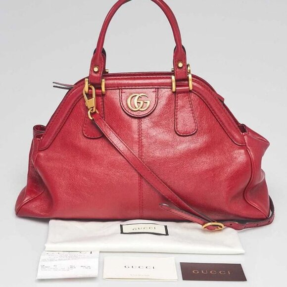 Gucci Red Leather Re(Belle) Medium Shoulder Bag - Picture 1 of 11